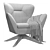 Elegant Tulip Shell Armchair 3D model small image 6