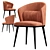  Midcentury Round Back Dining Chairs 3D model small image 1