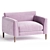 Plush Velvet Loveseat: Elegant Comfort 3D model small image 1