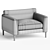 Plush Velvet Loveseat: Elegant Comfort 3D model small image 3