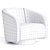 Sleek BOEMIA Swivel Armchair 3D model small image 2