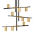 Calumet Matte Black Brass Chandelier 3D model small image 1