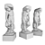 Roman Slave Metal Sculpture on Pedestal 3D model small image 6