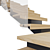 Modern Stairs Model V04 Kit 3D model small image 4