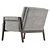 Luxury Upholstered Armchair, 31.5" Dimensions 3D model small image 4