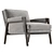 Luxury Upholstered Armchair, 31.5" Dimensions 3D model small image 5