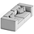 Modern Modular Meester Sofa Set 3D model small image 3