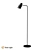 Elegant Black Metal Floor Lamp 3D model small image 1