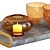 Luxury Decor Set 1: Marble Candle Holder 3D model small image 2