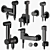 Sleek Hygienic Shower Set 3D model small image 1