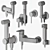 Sleek Hygienic Shower Set 3D model small image 3