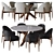 Minotti Sendai Dining Set 3D 3D model small image 2