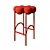 Red Saturn Bar Stool, Splash of Bohemian Opulence 3D model small image 1