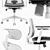 ErgoTech Metal Office Chairs 3D model small image 3