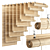 Bamboo roll-up blinds, 16-135cm 3D model small image 1