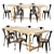 Tolix Metal Dining Set 3D model small image 1