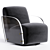 Modern Perla Swivel Chair in Millenium Design 3D model small image 1