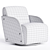 Modern Perla Swivel Chair in Millenium Design 3D model small image 2