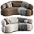 Modern Malibu Curved Sofa 3D model small image 1