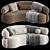 Modern Malibu Curved Sofa 3D model small image 3