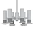 Mid-Century Glass Chrome Chandelier 3D model small image 2