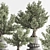 Artificial Bonsai Home Decor Set 3D model small image 6