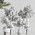 Artificial Bonsai Home Decor Set 3D model small image 7