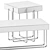 Modern Cruz Coffee Table Set 3D model small image 6