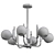 Silver Sputnik Chandelier Fixture 3D model small image 2