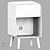 Modern Bedside Table BlackWhite 3D model small image 3