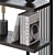 Contemporary Black 4-Tier Bookshelf 3D model small image 3