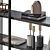 Contemporary Black 4-Tier Bookshelf 3D model small image 4