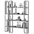 Contemporary Black 4-Tier Bookshelf 3D model small image 6