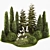 Urban Greenery Set: Cypress, Thuja, Juniper 3D model small image 2