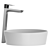 Modern Moon1 Washbasin, White 3D model small image 2