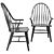 Vintage Black Windsor Armchair 3D model small image 2