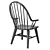 Vintage Black Windsor Armchair 3D model small image 3