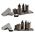 Luxury Leather Bathroom Accessories Set 3D model small image 1