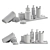 Luxury Leather Bathroom Accessories Set 3D model small image 2