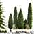 Urban Greenery Collection: Bench and Evergreens 3D model small image 4