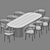 Modern Dining Set with Tables 3D model small image 2