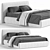 Sleek Modern Boca Slim Bed 3D model small image 1