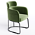 Elegant Upholstered Fabric Armchair 3D model small image 2