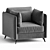 Sleek Sofia Armchair in Tectonic Fabric 3D model small image 1