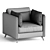 Sleek Sofia Armchair in Tectonic Fabric 3D model small image 3