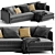 Modern Sofia Corner Sofa Fabric 3D model small image 1