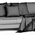 Stylish Sofia 3/4-Seater Sofa 3D model small image 3