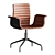 Ergonomic Leather Meeting Chair 3D model small image 1