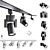 Ceiling Lighting Set: Rotatable Fixtures 3D model small image 1