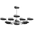 Sleek TAVIS Modern Chandelier 3D model small image 3